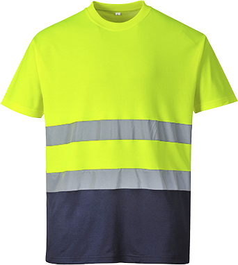 Футболка двухцветная Portwest Cotton Comfort S173 S Желтый/Темно-синий - Фото 5 Футболка двухцветная Portwest Cotton Comfort S173 S Желтый/Темно-синий - изображение 5