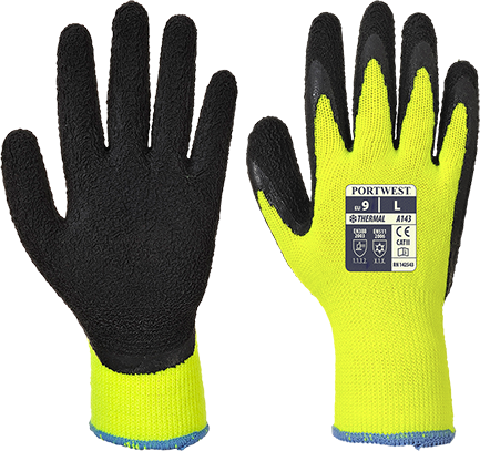 Перчатки утепленные Portwest Thermal Soft Grip A143 M Желтый/Черный - изображение 4
