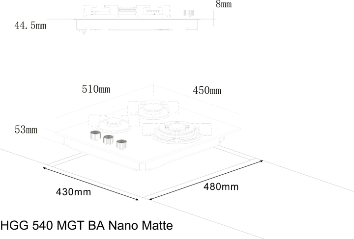 Варочная поверхность газовая Interline HGG 540 MGT BA Nano Matte - изображение 20