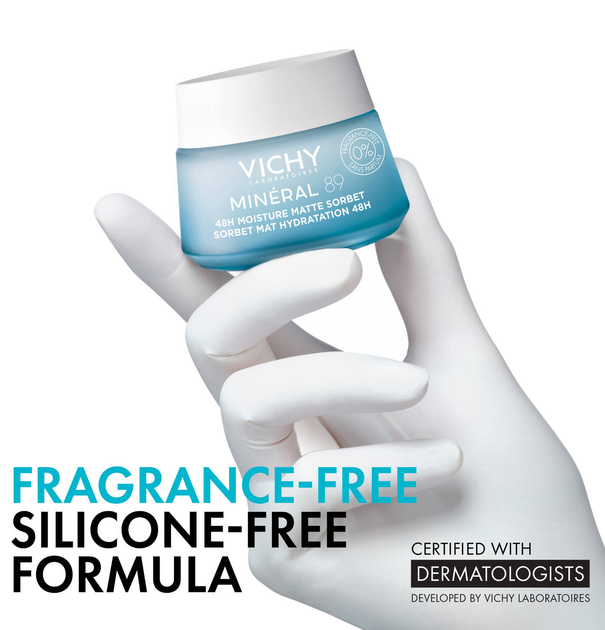Гель-сорбет Vichy Mineral 89 48Hr Moisture матувальний для жирної та комбінованої шкіри 50 мл (3337875894104) - зображення 8