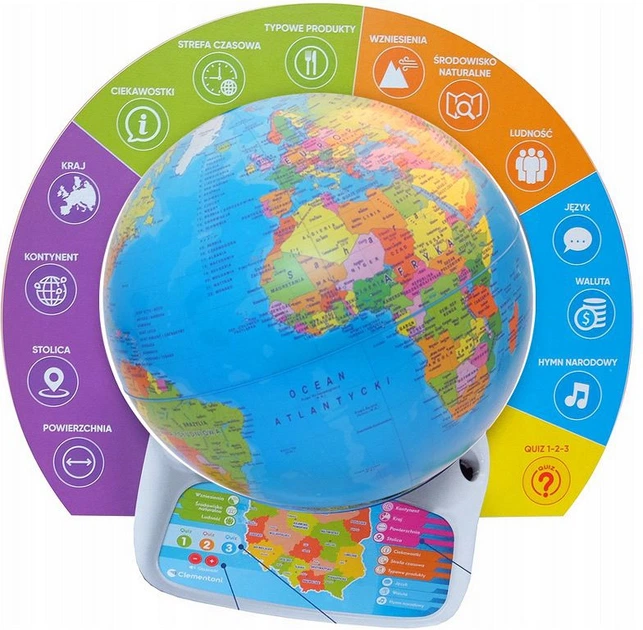 Globus interaktywny Clementoni Exploring the Augmented Reality World 25 cm (8005125508471) - obraz 6