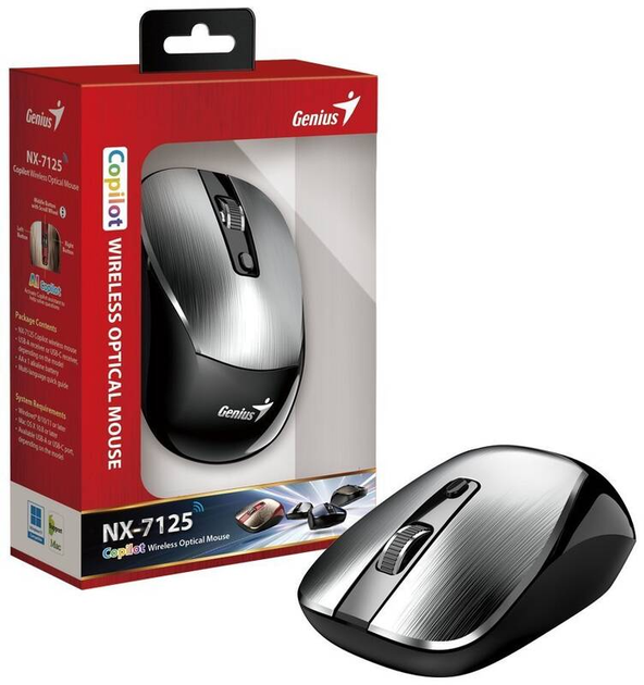 Миша Genius NX-7125 Wireless Black/Silver (31030044402) - зображення 5
