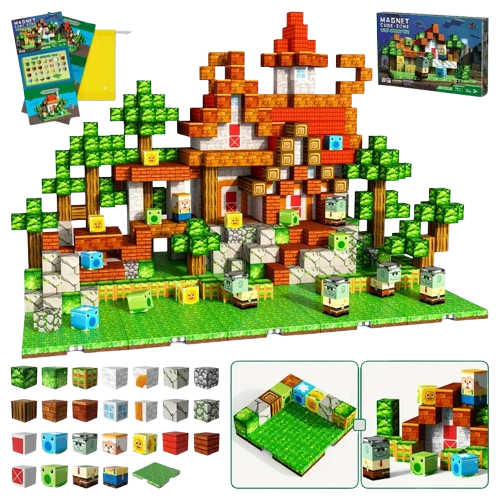 Магнитный конструктор Minecraft 250 шт (150 и 4 основания) по игре Майнкрафт Война растений Mk001033 - Фото 1 Магнитный конструктор Minecraft 250 шт (150 и 4 основания) по игре Майнкрафт Война растений Mk001033 - изображение 1