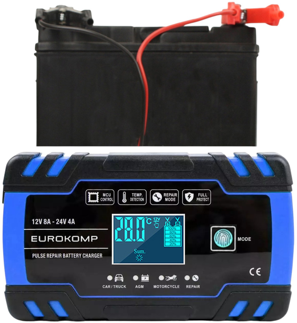 Prostownik automatyczny Eurokomp 12 V 8 A - 24 V 4 A E6148 (5903933691992) - obraz 3