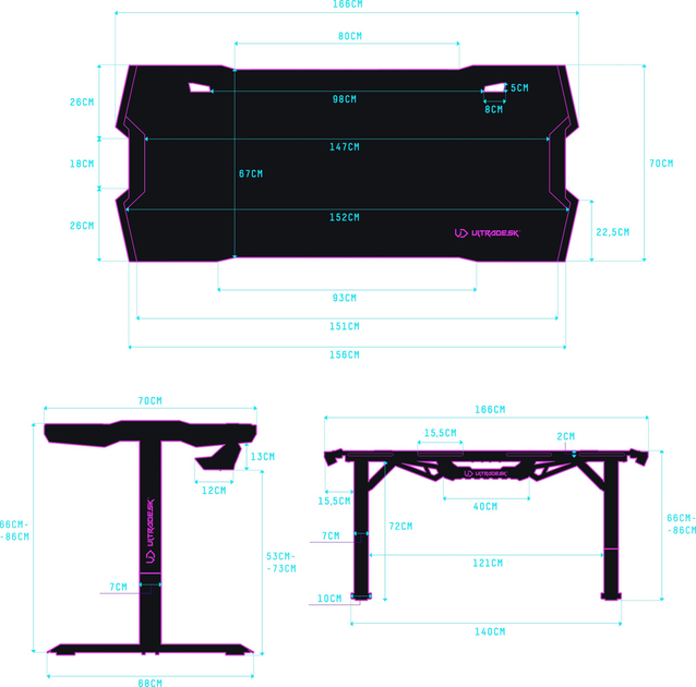 Ігровий стіл ULTRADESK Force Snow White (UDESK-FO-WW) - зображення 20