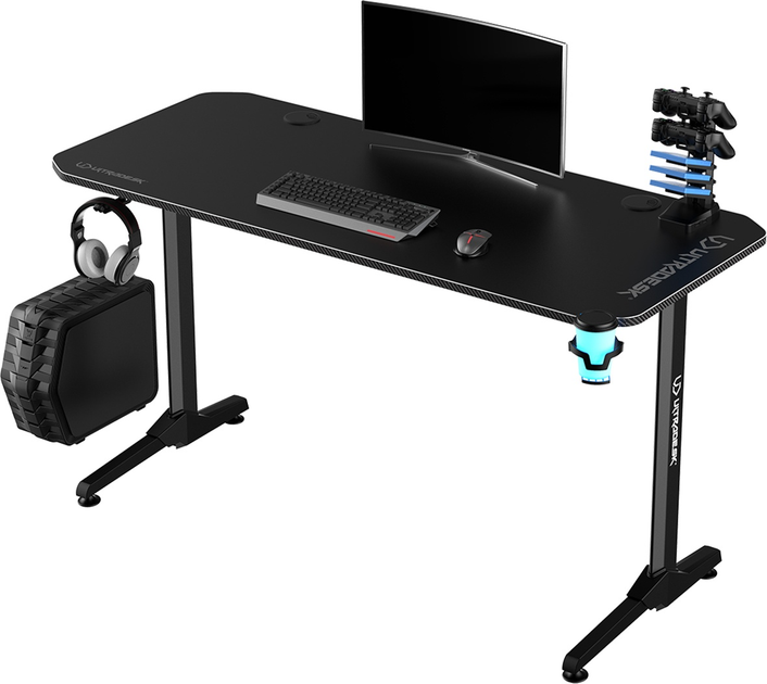 Biurko gamingowe ULTRADESK Frag V3 Black (UDESK-FG-BB) - obraz 1