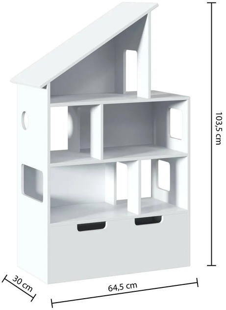 Regał Atmosphera for kids Dom z 5 półkami i skrzynią 64.5 x 30 x 103.5 cm (3560237549125) - obraz 3