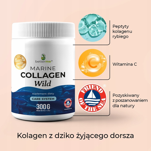 Харчова добавка Better Me Marine Collagen Wild колаген з атлантичної тріски 300 г (5905123512155) - зображення 2