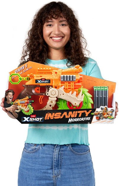 Швидкострільний бластер Zuru X-Shot Insanity Horrorfire Reaper-x 8 патронів (36730) (193052064202) - зображення 8