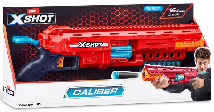 Швидкострільний бластер Zuru X-Shot Excel-S1 Caliber 16 патронів (36675R) (193052056320) - зображення 7