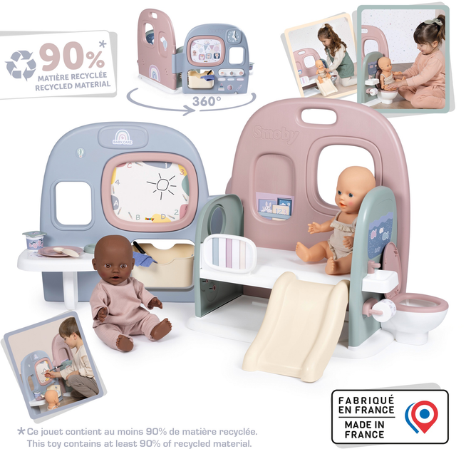 Zestaw Smoby Toys Baby Care Centrum dziecięce 5 w 1 z akcesoriami (7600240308) (3032162403082) - obraz 2