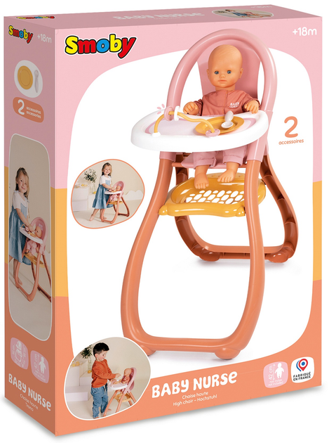 Krzesełko do karmienia Smoby Toys Baby Nurse z akcesoriami (7600220388) (3032162203880) - obraz 5