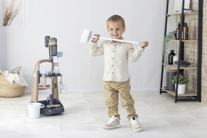 Wózek do sprzątania Smoby Toys Rowenta z odkurzaczem ręcznym i akcesoriami (7600330326) (3032163303268) - obraz 9
