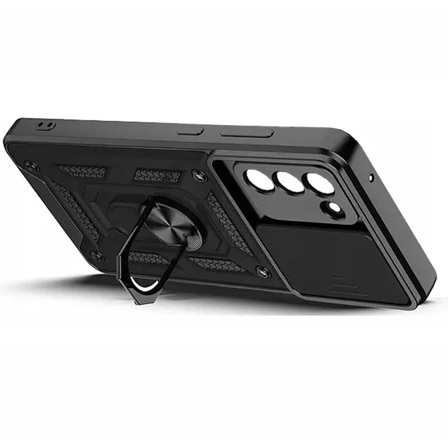 Чехол Epik Camshield Serge Ring ударопрочный для Samsung Galaxy S20 FE Черный - изображение 3