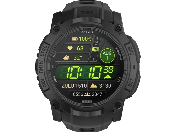 Смарт-годинник Garmin Instinct 3 50mm AMOLED Tactical Edition Black with Black Band (010-03020-50/90) - изображение 4