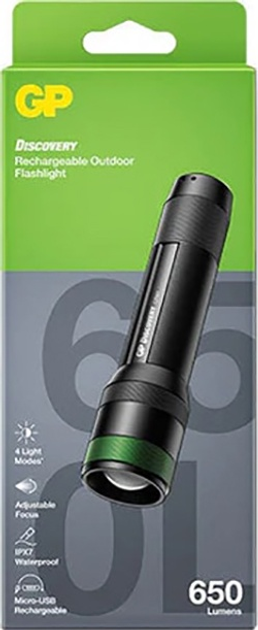 Latarka ręczna GP LED GPCR41BE-2FB1 Black (4891199183935) - obraz 7