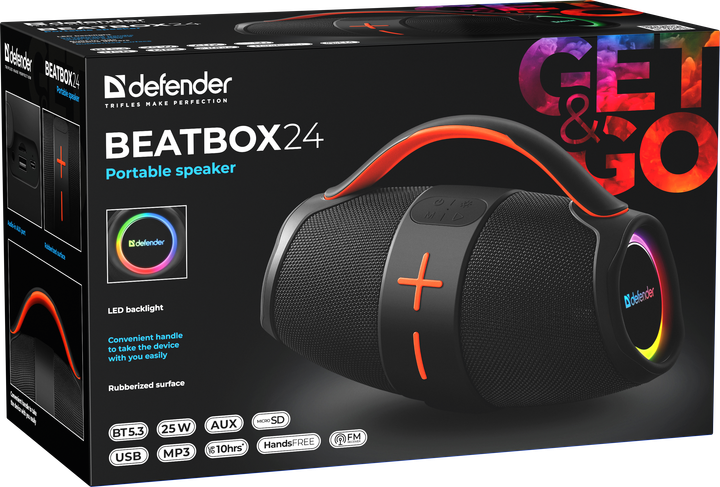 Портативна колонка Defender Beatbox 24 25W RGB Black (4745091890432) - зображення 9