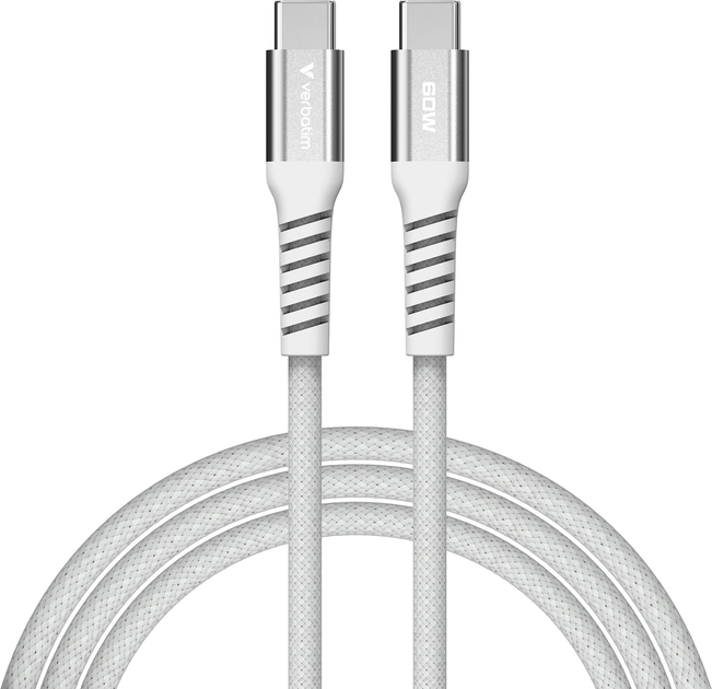 Кабель Verbatim 60 Вт, USB-C–USB-C, 120 см Сірий (31850) - зображення 3