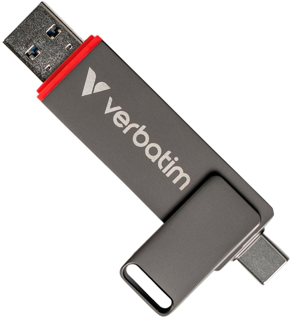 Pendrive Verbatim Dual QuickStick 512GB USB 3.2 Gen1 + Type-C Grey (23942320425) - obraz 2