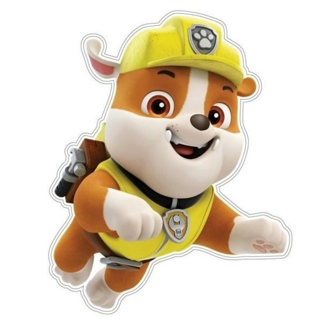 Naklejka Nickelodeon Paw Patrol RUBBLE do dekoracji pokoju (5901885736624) - obraz 1