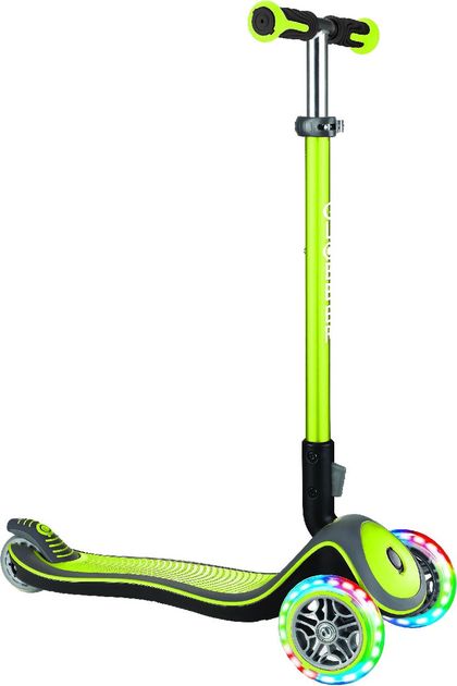 Hulajnoga dla dzieci Globber Elite Deluxe 3 koła z podświetleniem do 50 kg 3+ Zielony (444-406) - obraz 1