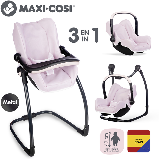 Krzesełko Smoby Maxi-Cosi 3 w 1 43 x 41 x 72 cm Różowe (7600240242) - obraz 2