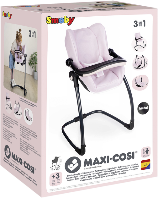 Krzesełko Smoby Maxi-Cosi 3 w 1 43 x 41 x 72 cm Różowe (7600240242) - obraz 11