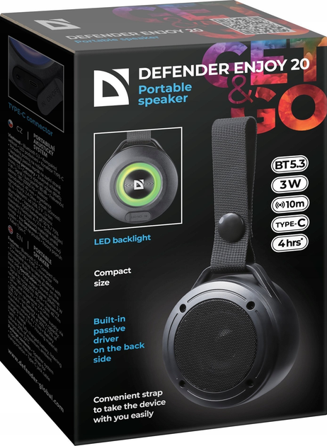 Przenośny głośnik Defender Enjoy 20 Black (4745090823813) - obraz 5