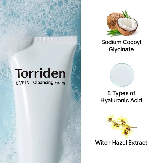 Пенка для лица увлажняющая TORRIDEN DIVE-IN Low Molecular Hyaluronic Acid Cleansing Foam 150ml - изображение 2