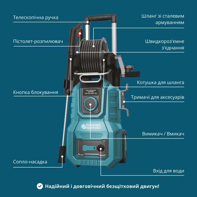Мойка высокого давления Konner&Sohnen KS PW160V-BL - изображение 8
