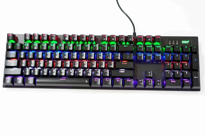 Клавиатура UKC K101 геймерская с разноцветной подсветкой RGB клавиатура для игр 10148 - изображение 5