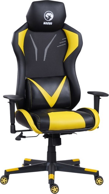 Fotel gamingowy Marvo CH-133 Black/Yellow (6932391924822) - obraz 2