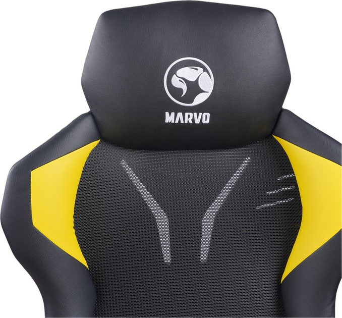 Fotel gamingowy Marvo CH-133 Black/Yellow (6932391924822) - obraz 6