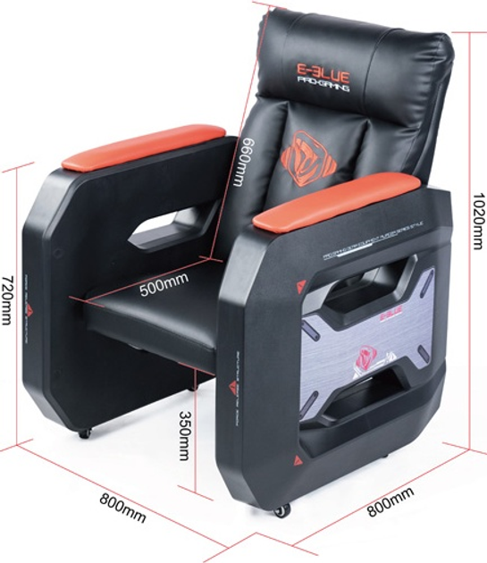 Крісло-софа E-Blue Auroza EEC338 Black/Red (EEC338BKAA) - зображення 12