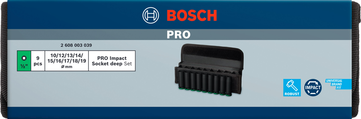 Zestaw udarowych nasadek głębokich Bosch PRO 9 szt. 1/2" (2608003039) - obraz 4