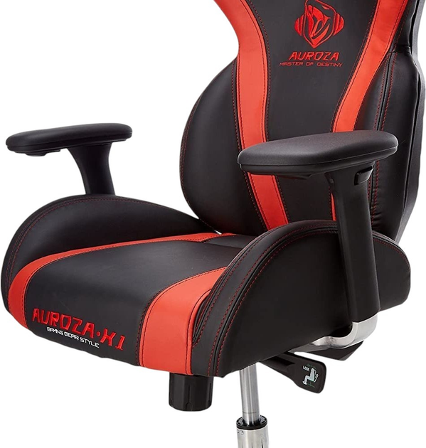 Fotel gamingowy E-Blue Auroza X1 Red (EEC301P) + Zestaw gamingowy E-blue Polygon w prezencie! - obraz 11