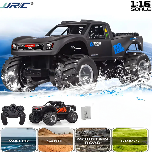 Радиоуправляемый внедорожник 4WD для воды и суши, игрушка для детей с аккумулятором, скорость 30 км/ч, водонепроницаемая игрушка для детей - Фото 1 Радиоуправляемый внедорожник 4WD для воды и суши, игрушка для детей с аккумулятором, скорость 30 км/ч, водонепроницаемая игрушка для детей - изображение 1
