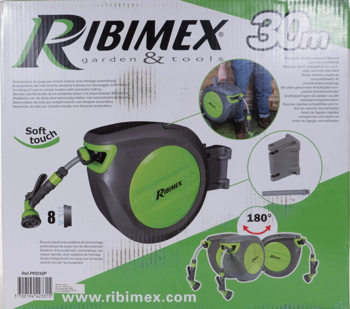 Wąż ogrodowy RIBIMEX automatyczny zwijacz 30 m (3700194423315) - obraz 3