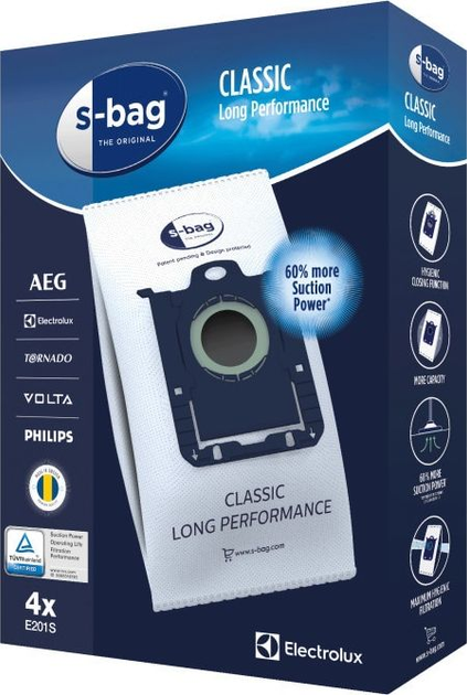 Zestaw worków Electrolux S-bag Long Performance E201S 4 szt - obraz 2