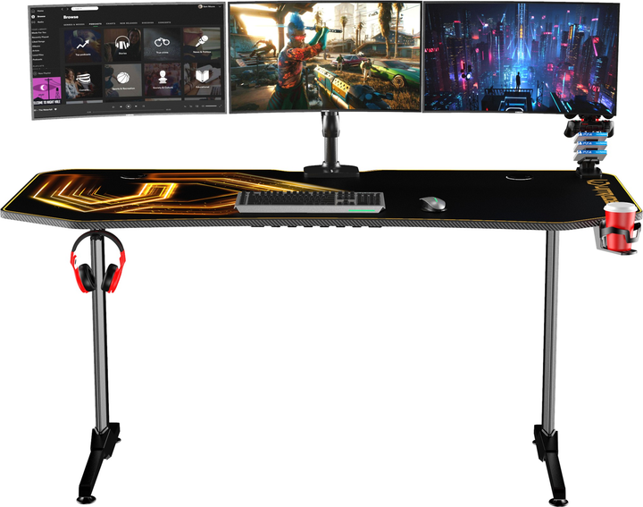 Biurko gamingowe ULTRADESK Frag XXL Black/Gold (UDESK-FX-GD) - obraz 4