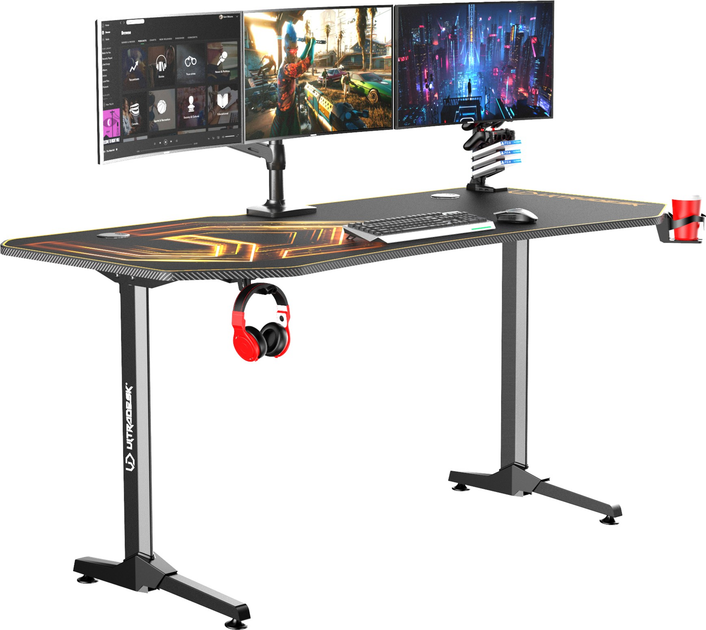 Biurko gamingowe ULTRADESK Frag XXL Black/Gold (UDESK-FX-GD) - obraz 7