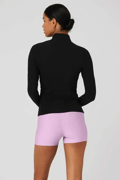Лонгслив женский ALO YOGA ALOSOFT 1/2 ZIP RAPID PULLOVER BLACK