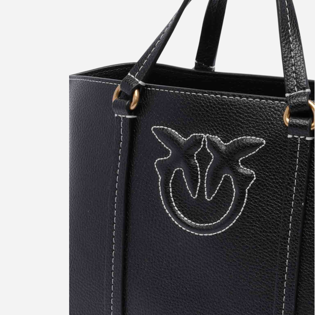 Torba shopper damska skórzana Pinko Miranda Shopper Classic 104515A29O-Z99Q Czarna (8057769677112) - obraz 4
