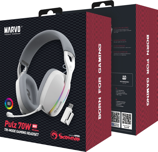 Навушники Marvo Pulz 70W White (HG9086W WH) - зображення 10
