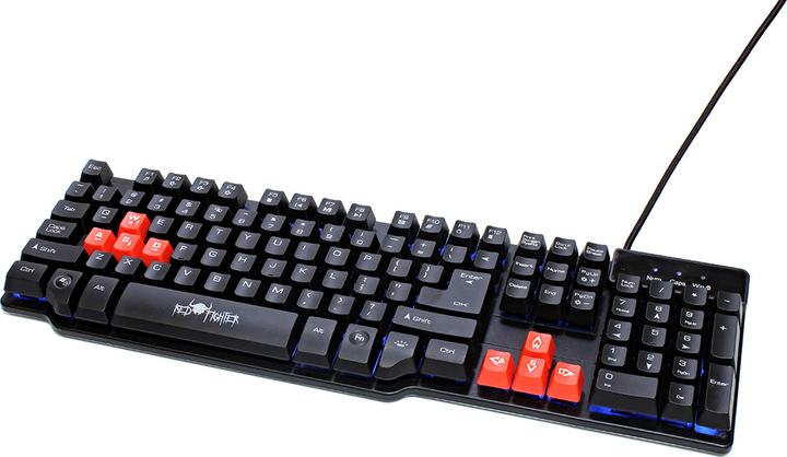 Klawiatura przewodowa Red Fighter K1 USB Black (8590274464186) - obraz 5