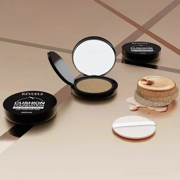 Тональний крем-кушон для обличчя Revuele Cushion Foundation тон Бежевий, 9 г - зображення 3