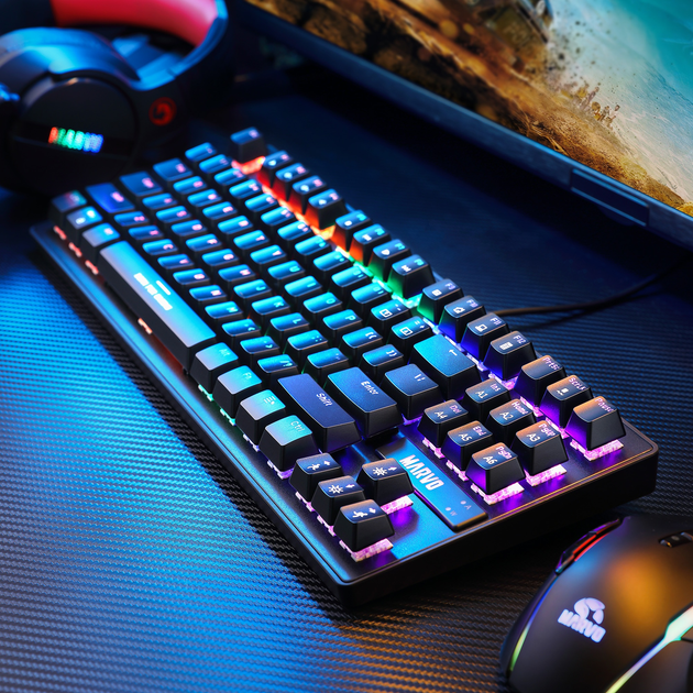 Клавіатура дротова Marvo KG901 Jixian Blue USB Black (KG901 CZ/SK) - зображення 10