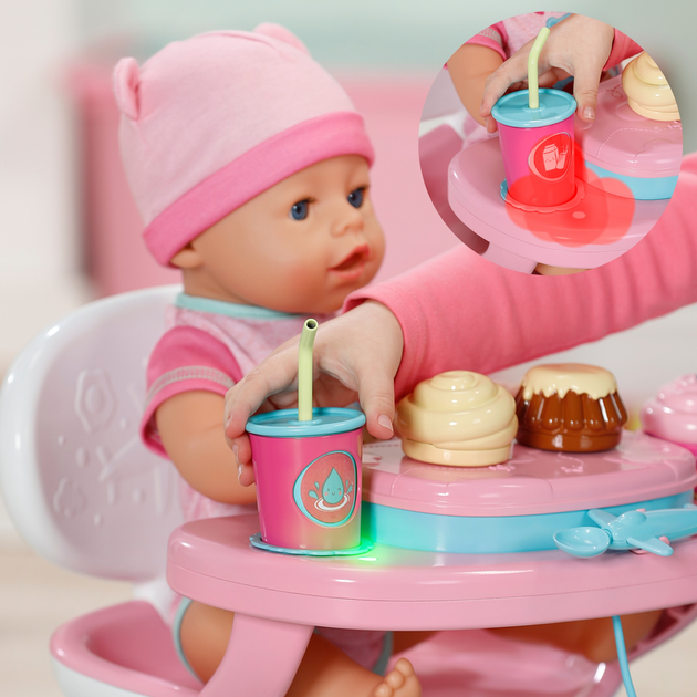 Interaktywny stolik do karmienia lalki Baby Born Pora obiadu ze światłem i dźwiękiem (837009) - obraz 13