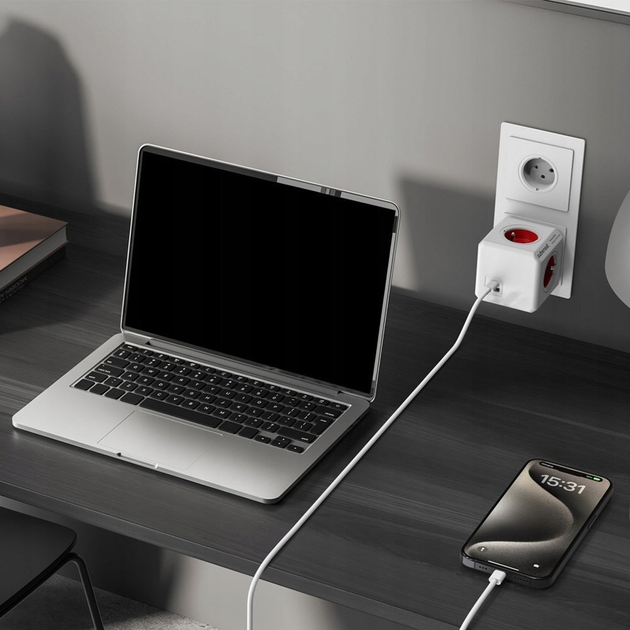 Розгалужувач мережі Cubenest PowerCube Original USB A+C PD 20W Red (PC220RD) - зображення 4