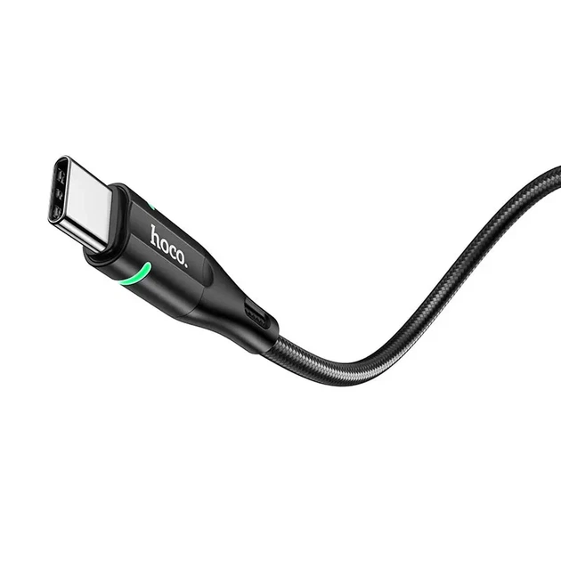 Кабель HOCO U93 USB to Type-C Shadow 3A 1,2m LED індикатор Black - Фото 1 Кабель HOCO U93 USB to Type-C Shadow 3A 1,2m LED індикатор Black - зображення 1